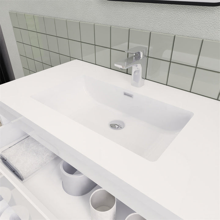 Magpie Floating Vanity in High Gloss White (24-84 inches)