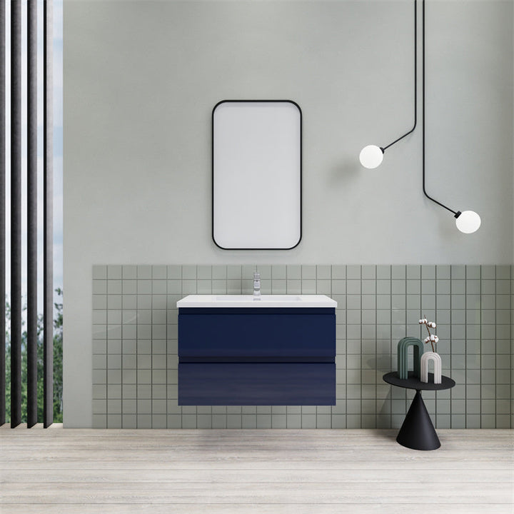 Magpie Floating Vanity in High Gloss Blue (24-84 inches)