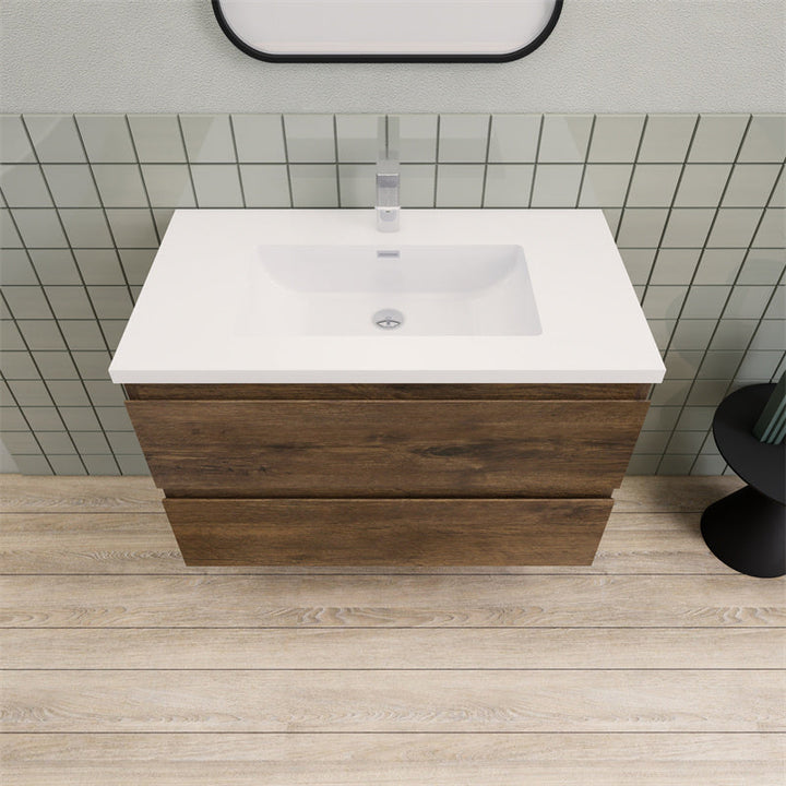 Magpie Floating Vanity in Rose Wood (24-84 inches)