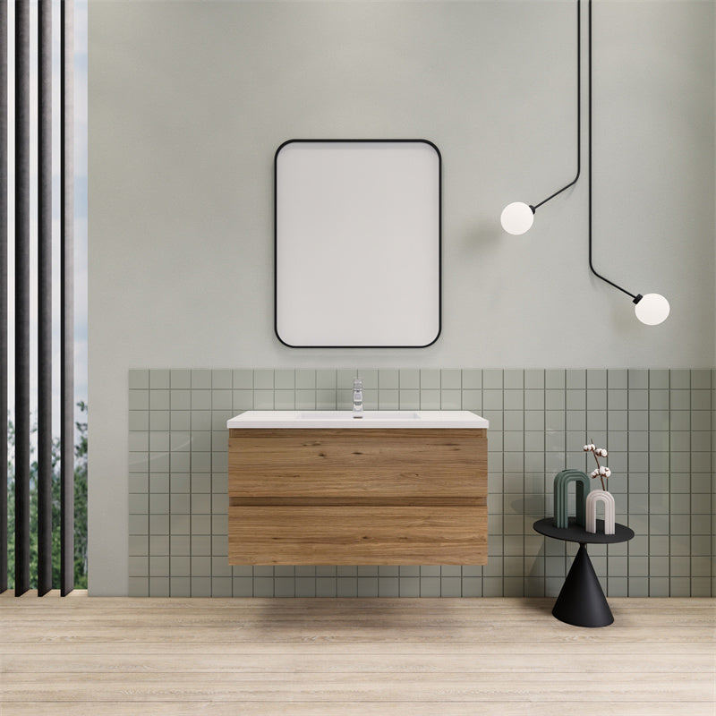 Magpie Floating Vanity in Natural Oak (24-84 inches)
