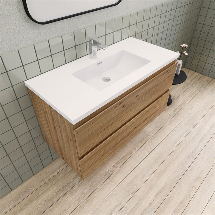 Magpie Floating Vanity in Natural Oak (24-84 inches)