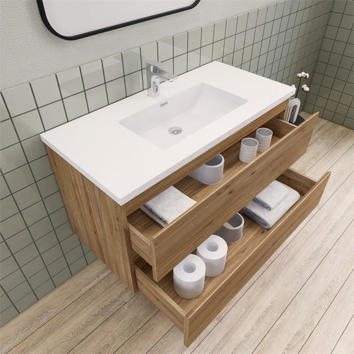 Magpie Floating Vanity in Natural Oak (24-84 inches)
