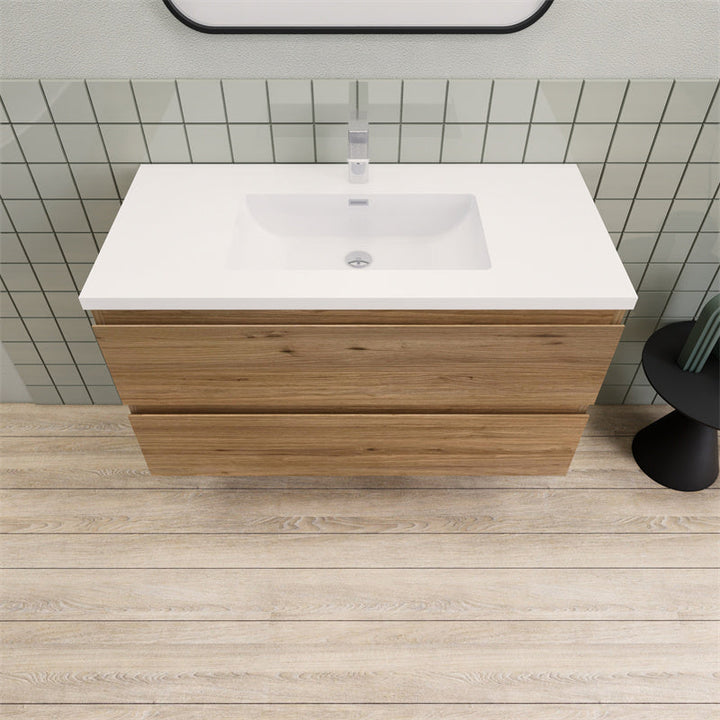Magpie Floating Vanity in Natural Oak (24-84 inches)