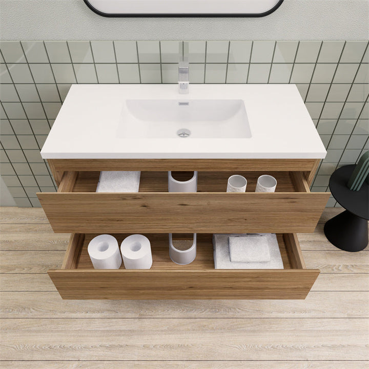 Magpie Floating Vanity in Natural Oak (24-84 inches)