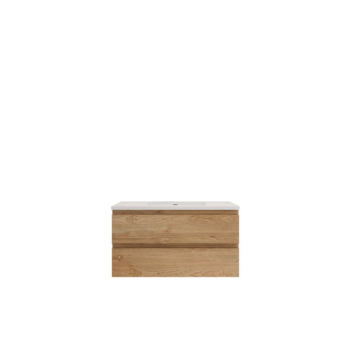 Magpie Floating Vanity in New England Oak (24-84 inches)