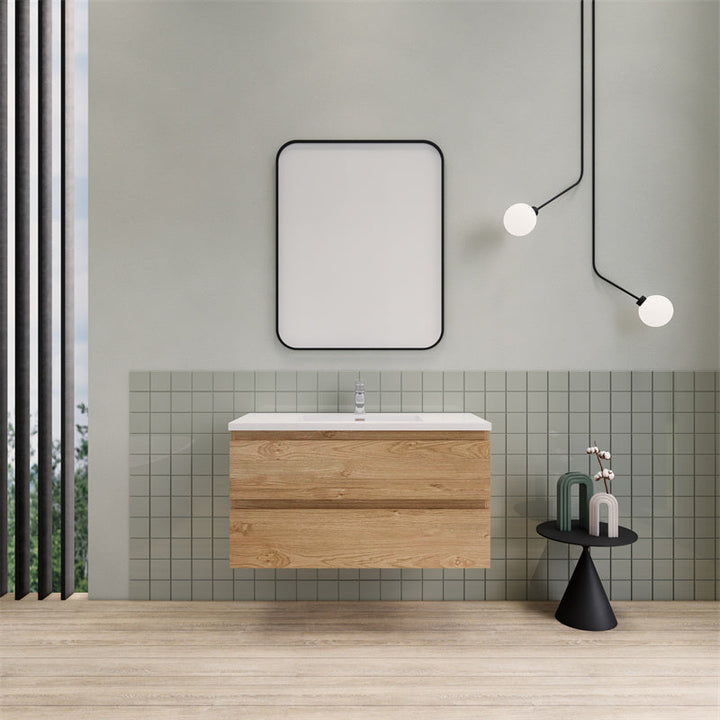 Magpie Floating Vanity in New England Oak (24-84 inches)