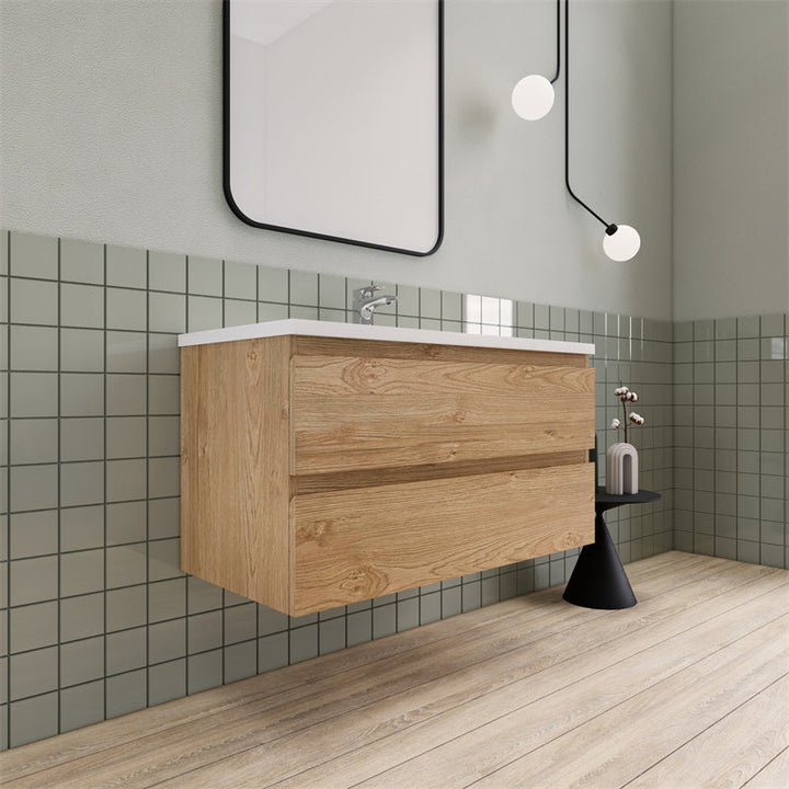 Magpie Floating Vanity in New England Oak (24-84 inches)