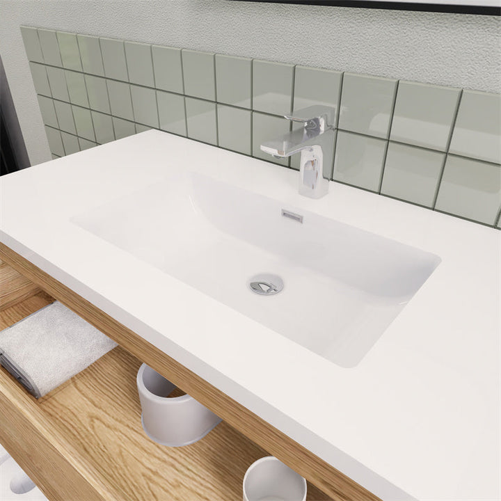 Magpie Floating Vanity in New England Oak (24-84 inches)