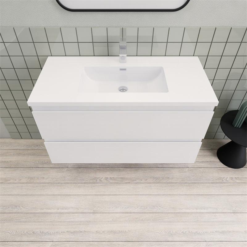 Magpie Floating Vanity in High Gloss White (24-84 inches)