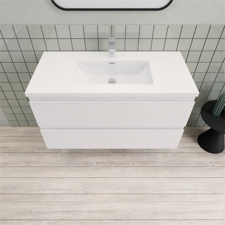Magpie Floating Vanity in High Gloss White (24-84 inches)