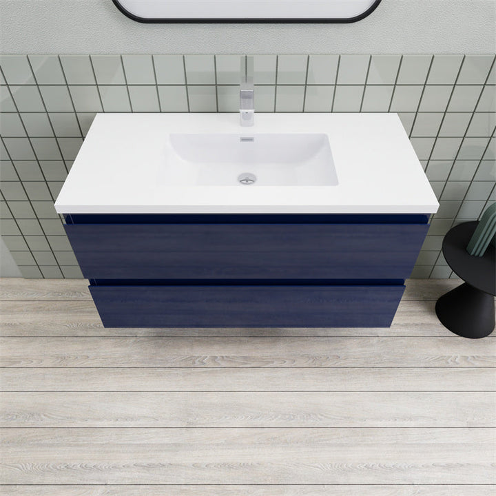 Magpie Floating Vanity in High Gloss Blue (24-84 inches)