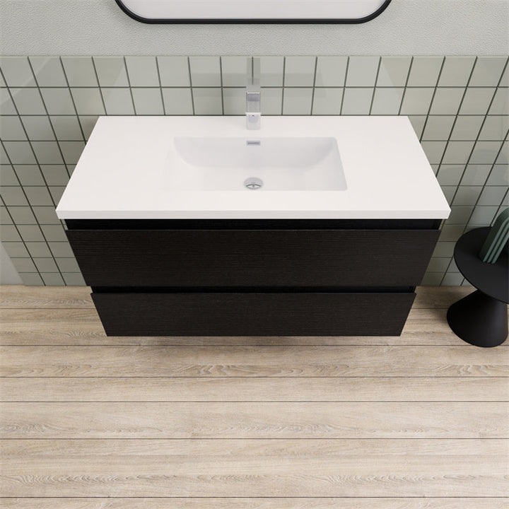 Magpie Floating Vanity in Rich Black Oak (24-84 inches)