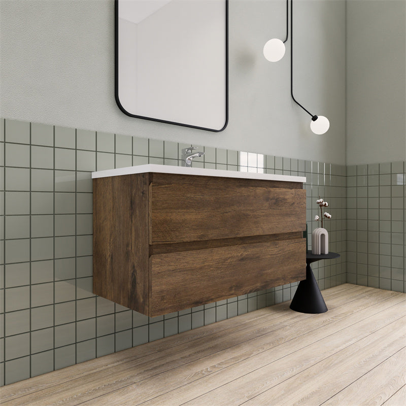 Magpie Floating Vanity in Rose Wood (24-84 inches)