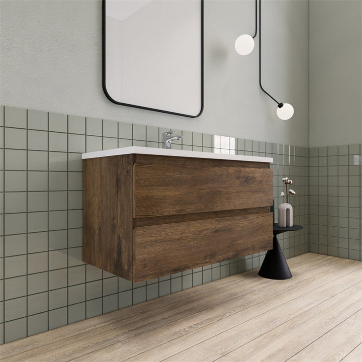 Magpie Floating Vanity in Rose Wood (24-84 inches)