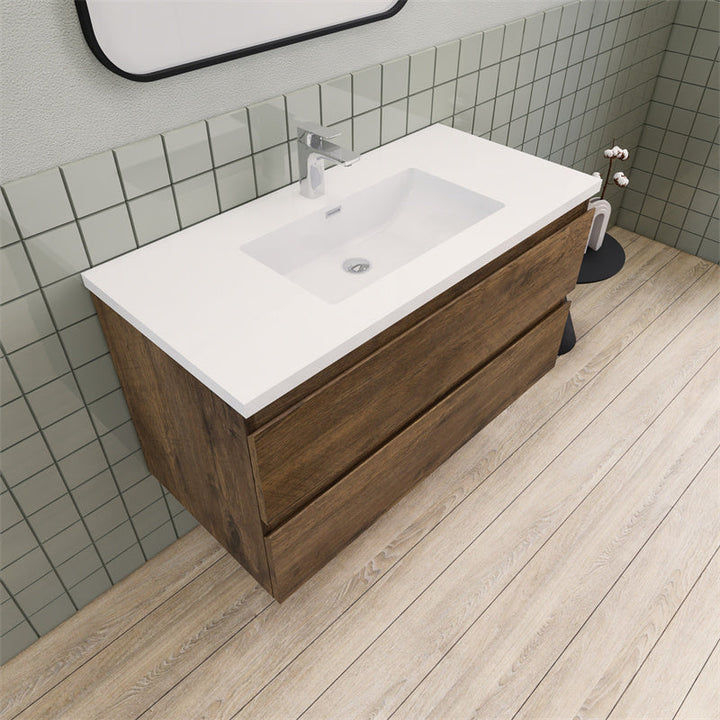 Magpie Floating Vanity in Rose Wood (24-84 inches)