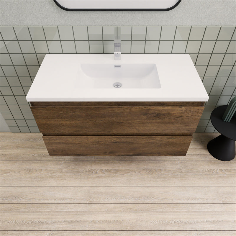 Magpie Floating Vanity in Rose Wood (24-84 inches)