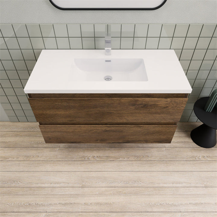 Magpie Floating Vanity in Rose Wood (24-84 inches)