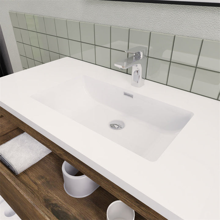 Magpie Floating Vanity in Rose Wood (24-84 inches)