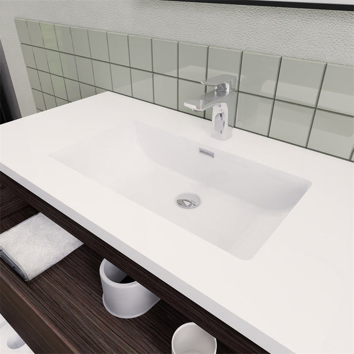 42" Magpie Floating Vanity in Dark Grey Oak