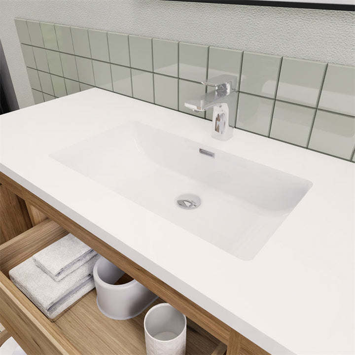 Magpie Floating Vanity in Natural Oak (24-84 inches)
