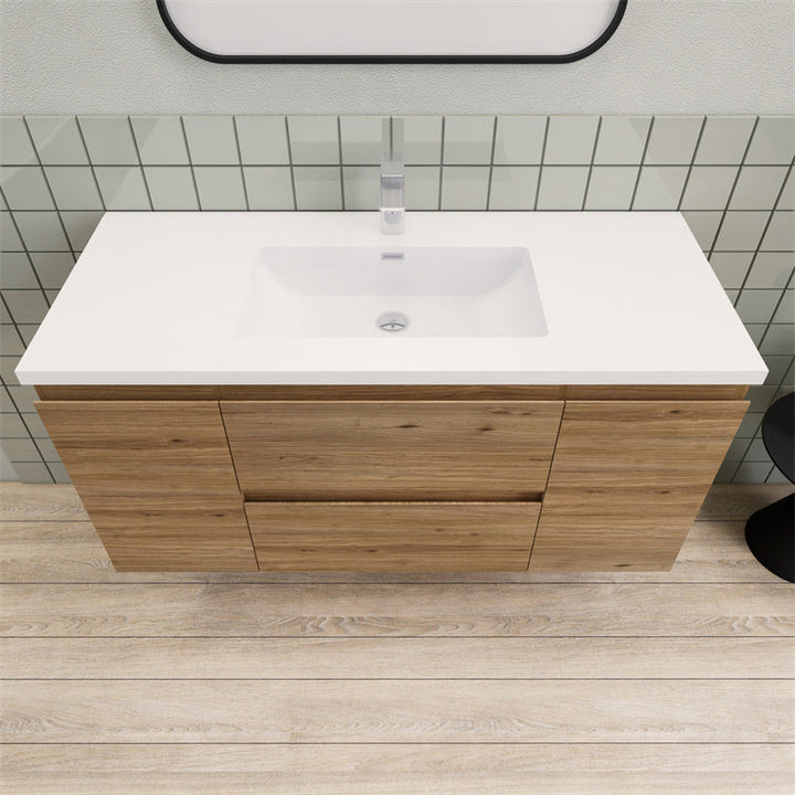 Magpie Floating Vanity in Natural Oak (24-84 inches)