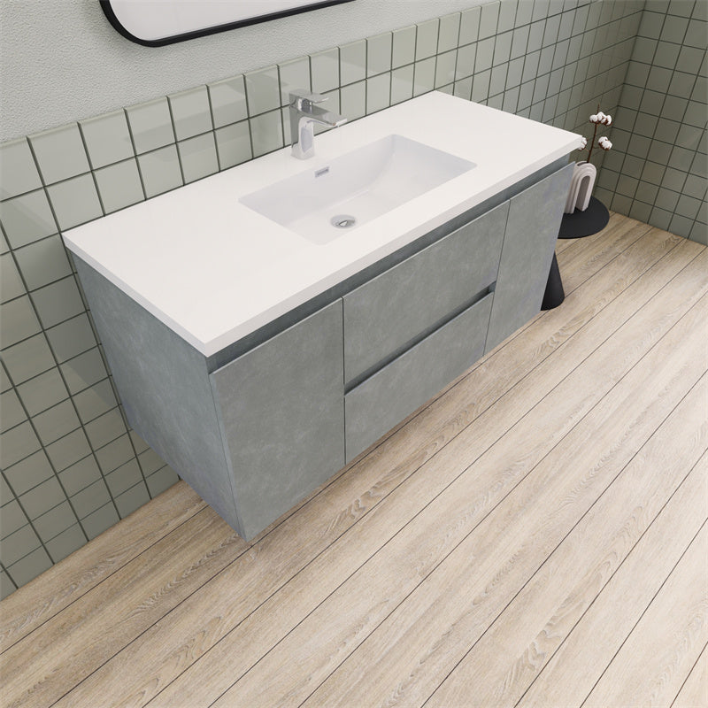 48" Magpie Floating Vanity in Cement Gray