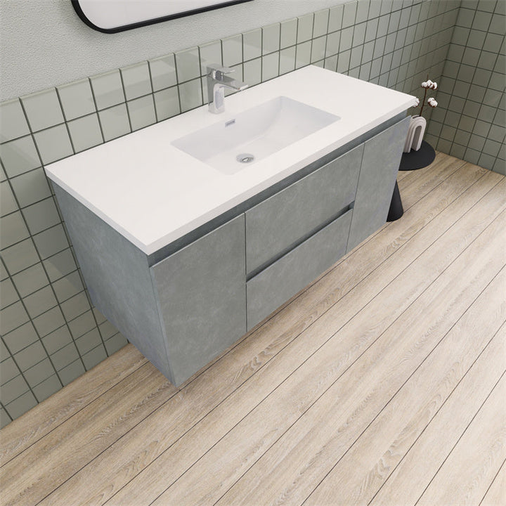 48" Magpie Floating Vanity in Cement Gray
