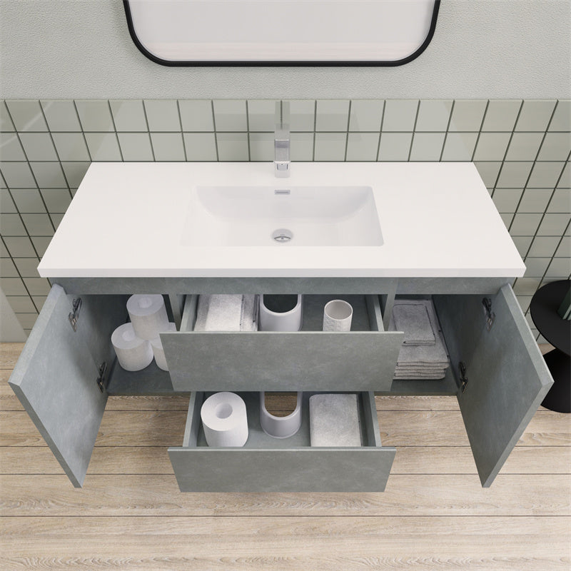 48" Magpie Floating Vanity in Cement Gray