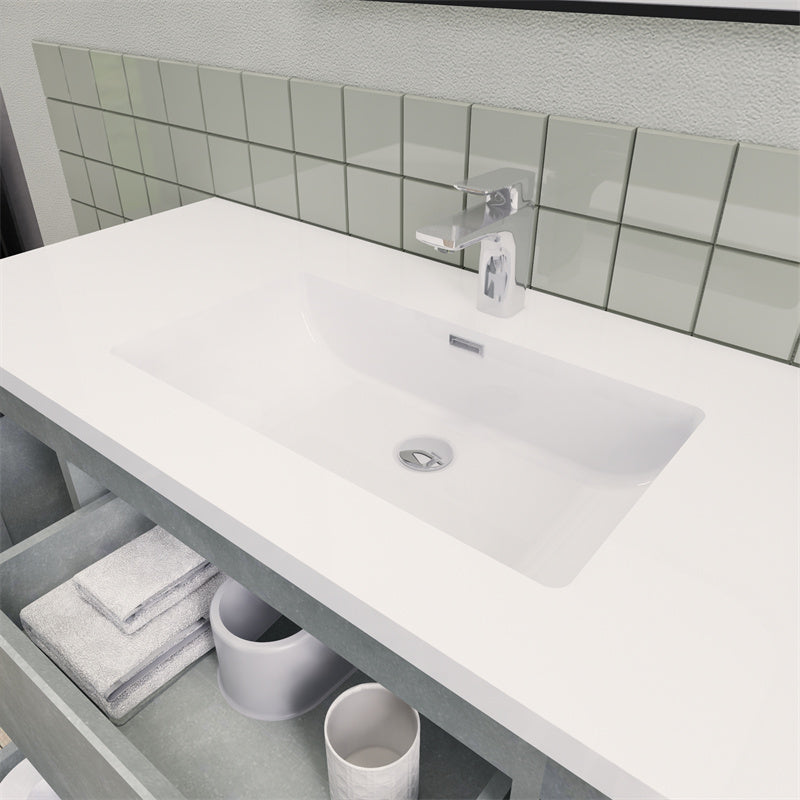 48" Magpie Floating Vanity in Cement Gray