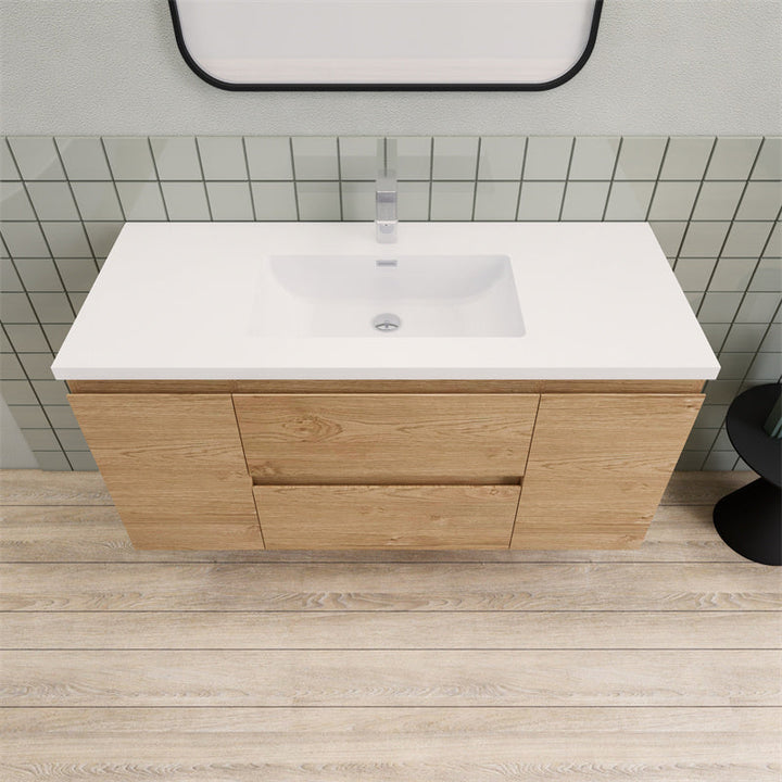 Magpie Floating Vanity in New England Oak (24-84 inches)