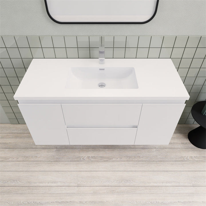 Magpie Floating Vanity in High Gloss White (24-84 inches)