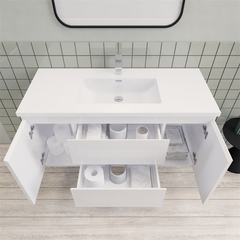 Magpie Floating Vanity in High Gloss White (24-84 inches)