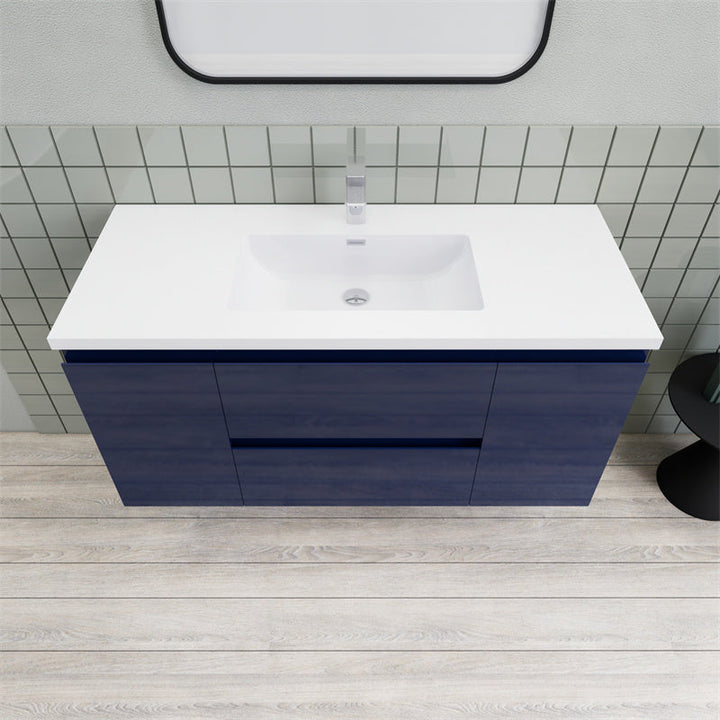 Magpie Floating Vanity in High Gloss Blue (24-84 inches)