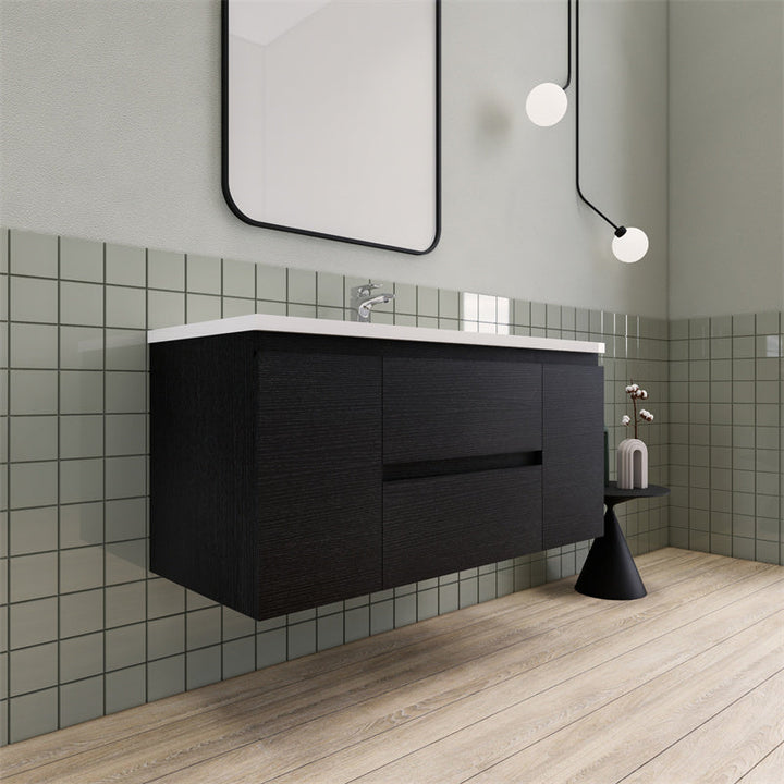 Magpie Floating Vanity in Rich Black Oak (24-84 inches)