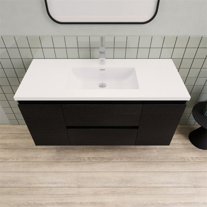 Magpie Floating Vanity in Rich Black Oak (24-84 inches)