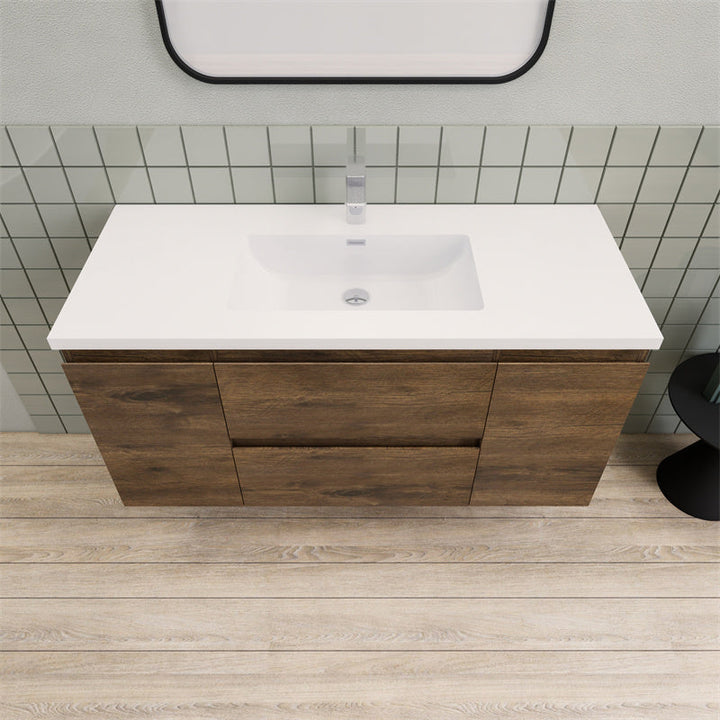 Magpie Floating Vanity in Rose Wood (24-84 inches)