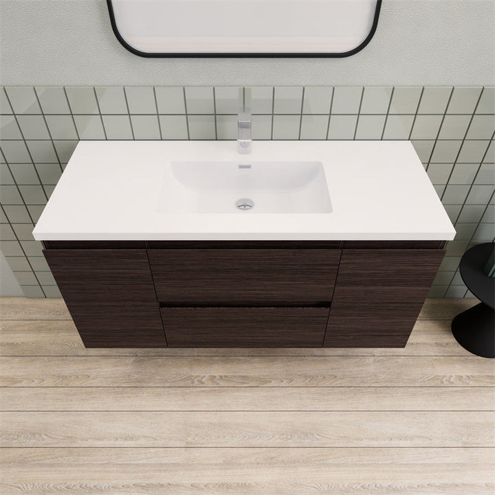 48" Magpie Floating Vanity in Dark Grey Oak