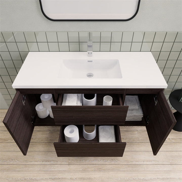 48" Magpie Floating Vanity in Dark Grey Oak