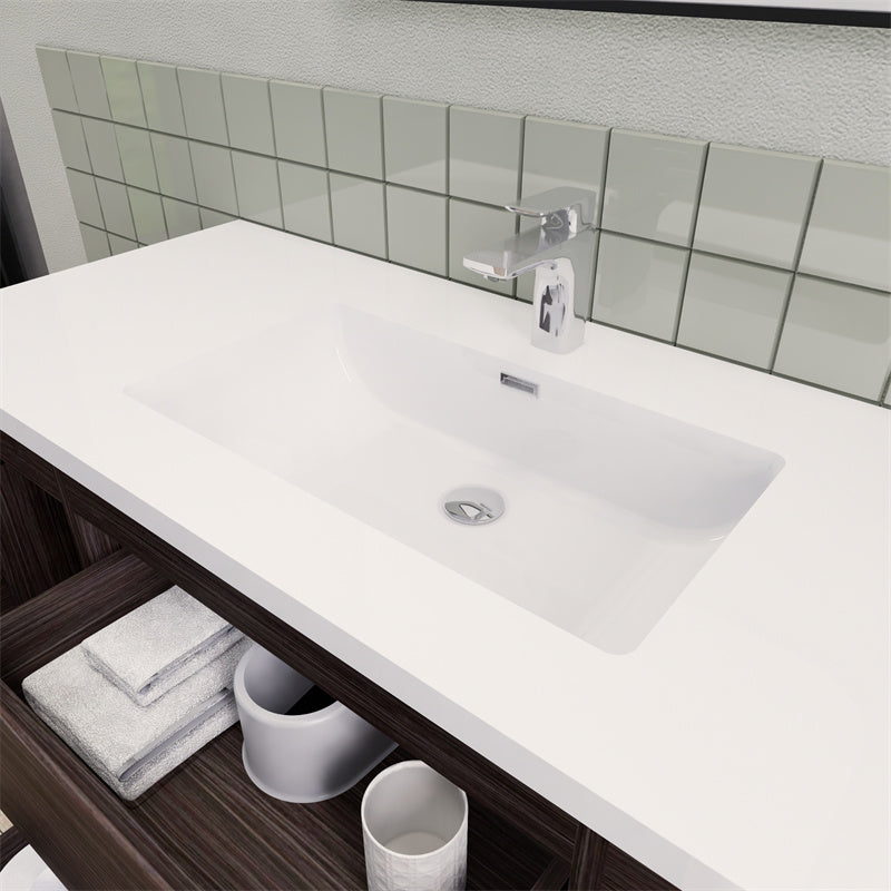 48" Magpie Floating Vanity in Dark Grey Oak