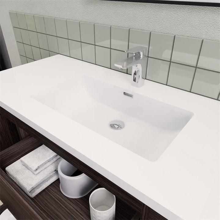 48" Magpie Floating Vanity in Dark Grey Oak