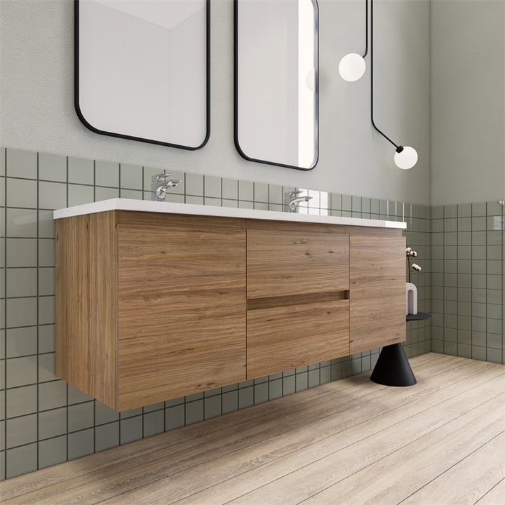 Magpie Floating Vanity in Natural Oak (24-84 inches)