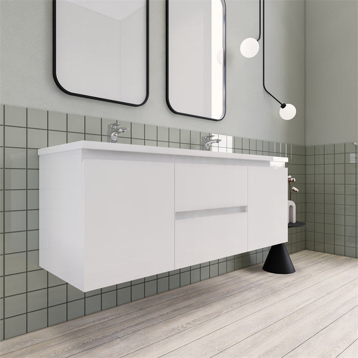 Magpie Floating Vanity in High Gloss White (24-84 inches)