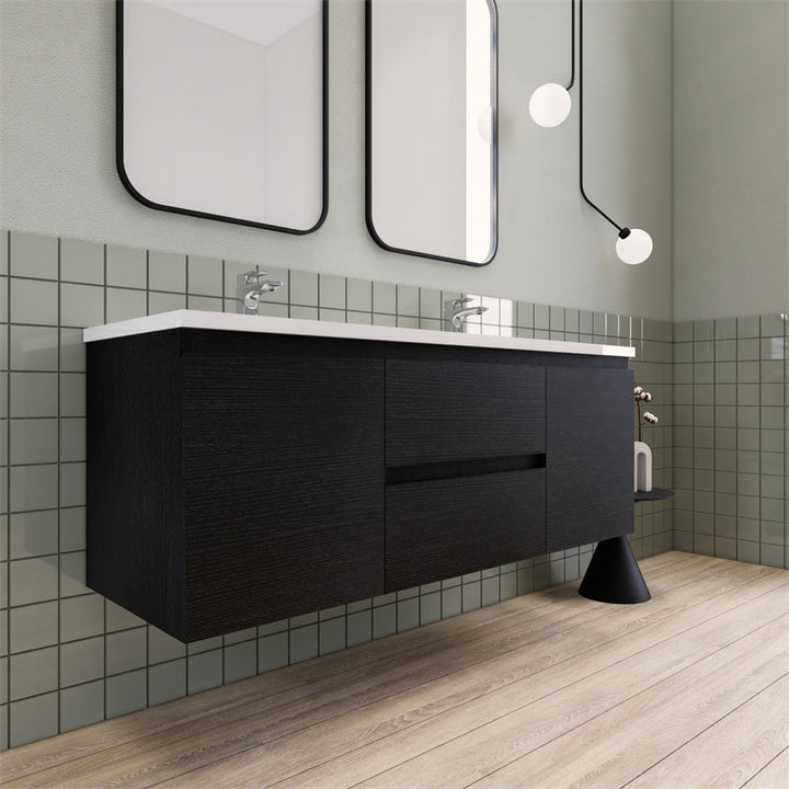 Magpie Floating Vanity in Rich Black Oak (24-84 inches)