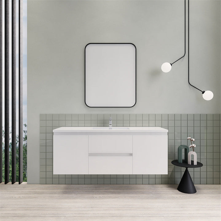 Magpie Floating Vanity in High Gloss White (24-84 inches)