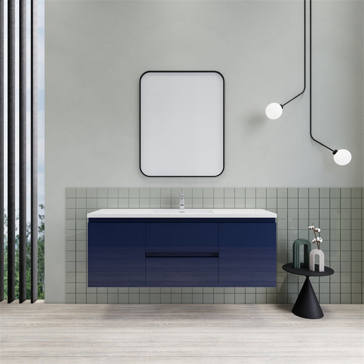 Magpie Floating Vanity in High Gloss Blue (24-84 inches)