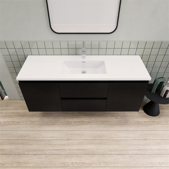 Magpie Floating Vanity in Rich Black Oak (24-84 inches)
