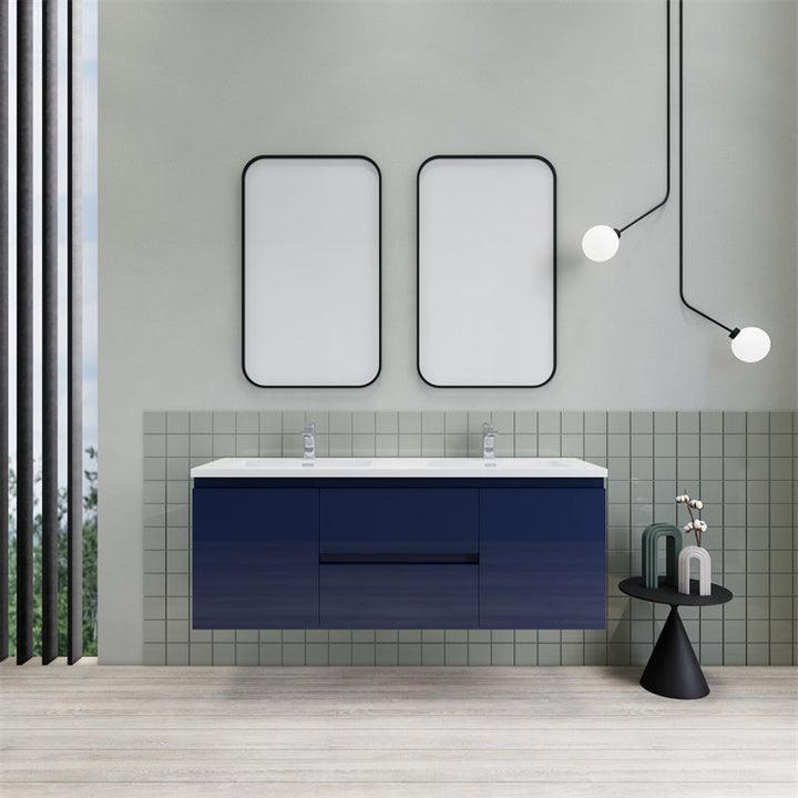 Magpie Floating Vanity in High Gloss Blue (24-84 inches)