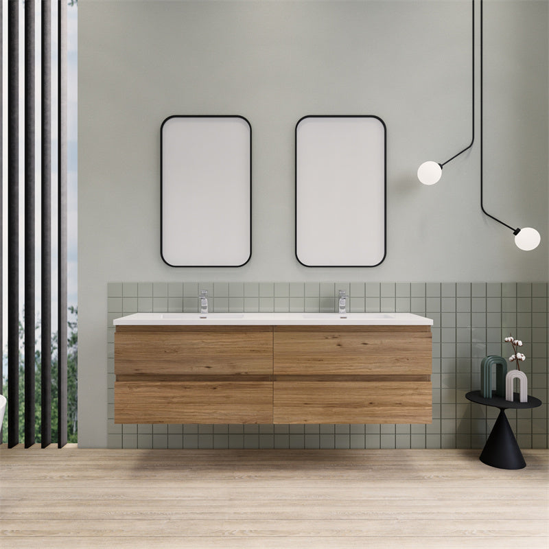 Magpie Floating Vanity in Natural Oak (24-84 inches)