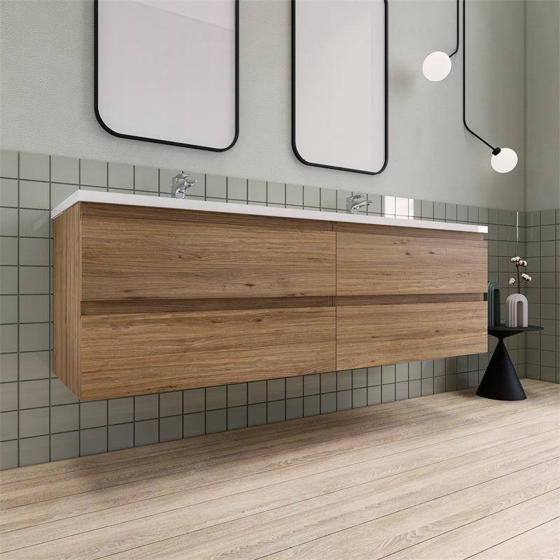 Magpie Floating Vanity in Natural Oak (24-84 inches)