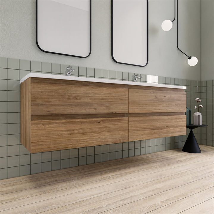 Magpie Floating Vanity in Natural Oak (24-84 inches)